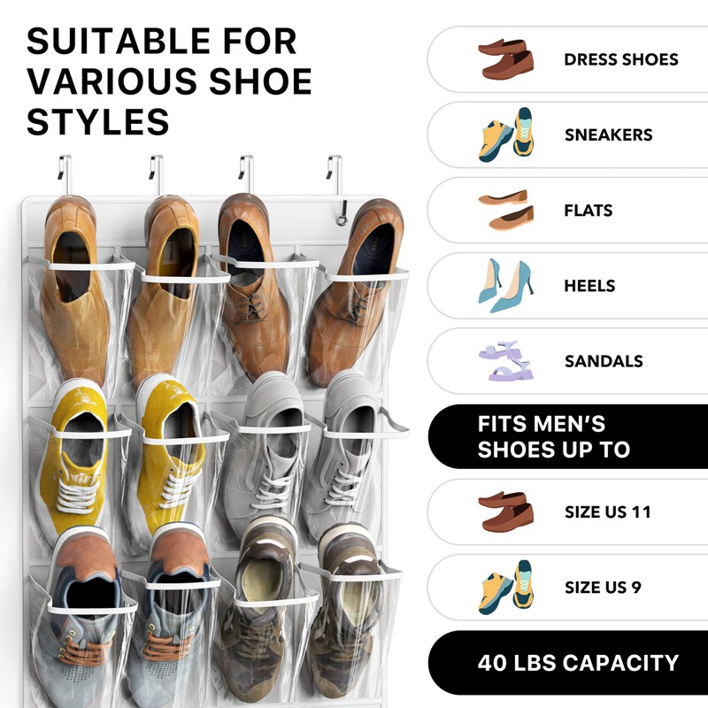 Simple Houseware 24 Pockets Large Clear Pockets Over The Door