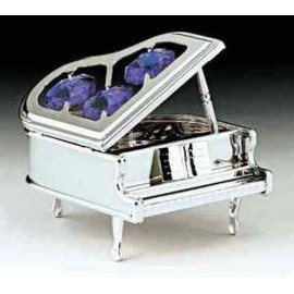 KG & C Piano FIGURINE - ORNAMENT SILVE PLATED WITH AUSTRIAN CRYSTALS