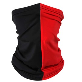 Headband Headwear Scarf Neck Gaiter Balaclavas Bandana Dustproof Sun Dust Protection for Outdoors Sports Hiking Cycling Running Fishing (Black/Red)