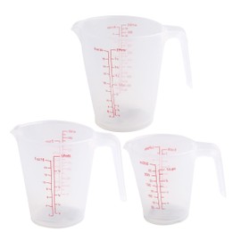 Multi-Purpose Measuring Cup Set - 1/2/4 Cup BPA-Free Unbreakable Plastic - Stackable Dishwasher Safe - Liquid/Solid Measurement - Kitchen Essential