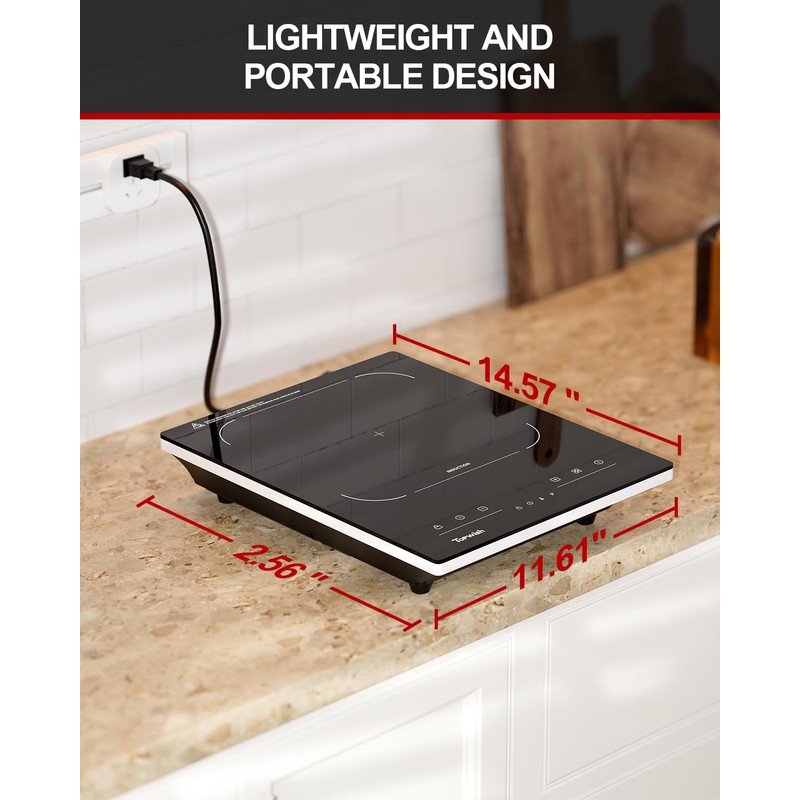 TOPWISH Portable Induction Cooktop, Hot Plate Countertop Burner with 10