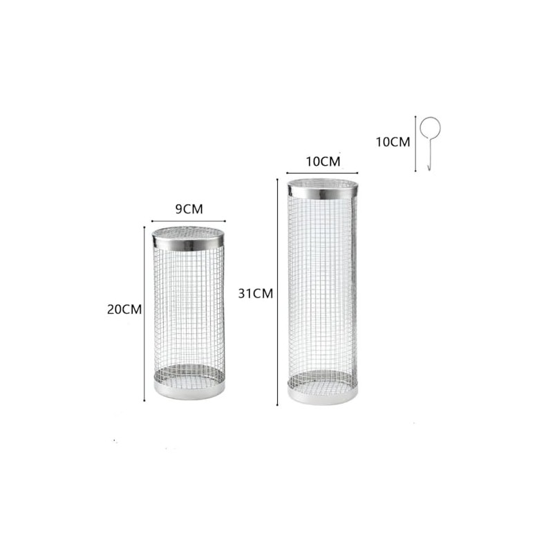 2 PCS Rolling Grill Baskets, 304 Stainless Steel Rolling Grilling