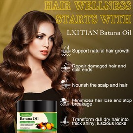 100% Natural Raw Batana Oil for Hair Growth, Dr. Sebi Hair Oil from Honduras, Pure Nourishment Organic, Prevent Hair Loss,Eliminates Split Ends Moisturize Scalp,Restore Hair Masks for Dry Damaged Hair