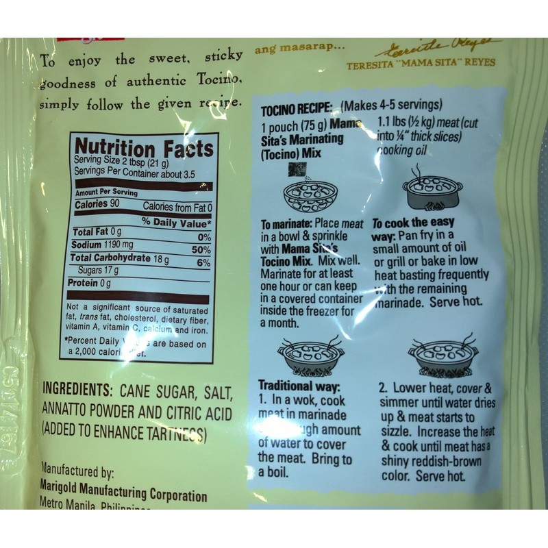 Mama Sita's Tocino Mix Pack of Four