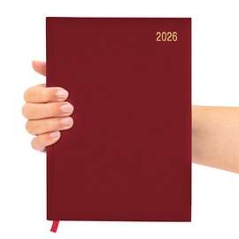 evelay 2026 Diary A5 Week to View Hardback Planner Organiser Journal Notebook for School Home Office Personal Use (A5, Burgendy)