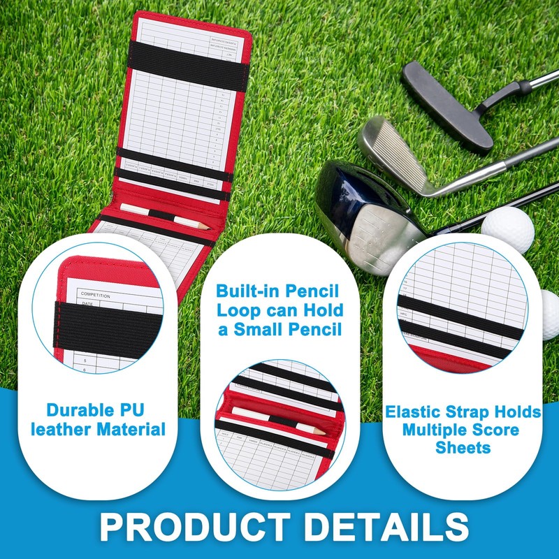 PATIKIL Golf Scorecard Holder, Leather Yardage Book Cover Golf Leather
