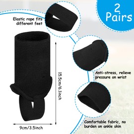 Zhanmai 2 Pairs Soccer Guard Ankle Support Pads Football Ankle Protection Protector Elastic for Running Basketball Supplies(Black)