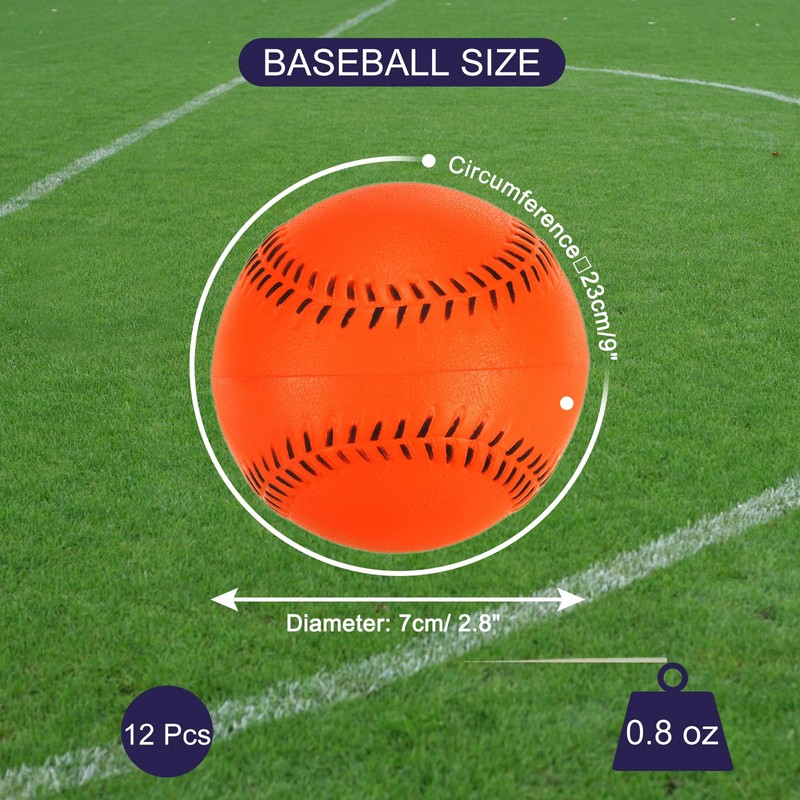 PATIKIL 9 Inch Foam Baseball 12 Pack Soft Practice Baseballs