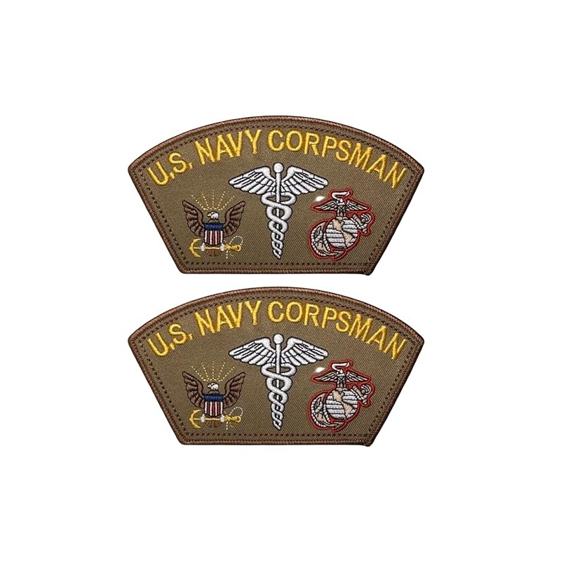 Navy Corpsman Patch Fleet Marine Force FMF (Desert Tan, 2