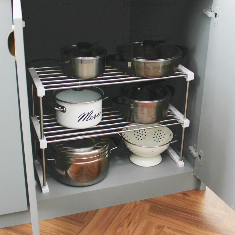 Login width adjustable kitchen shelf sink shelf sink organization, 2