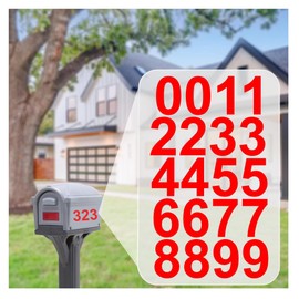 3" Inch Premium Reflective Mailbox Number Vinyl Decal Sticker Sheet (Red) | Waterproof and Fade-Resistant | Easy to Install Adhesive Vinyl | Home, Apartment, Condo or Business by CustomDecal US