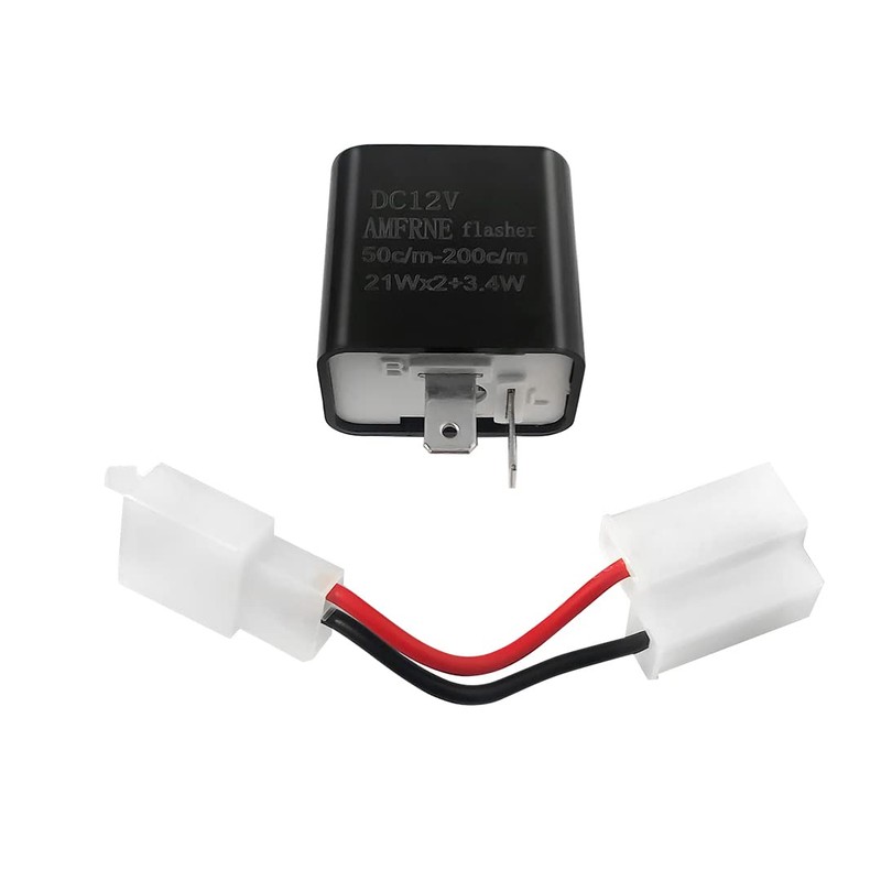 AMFRNE Adjustable 2-Pin Electronic LED Flasher Relay for Motorcycles Fix