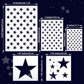 American Flag 50 Stars Stencil Template,Large Plastic Stencil Template,Reusable Star Stencil Template for Painting on Wood,Paper,Fabric,Glass,Wall,Independence Day Project,DIY Crafts(5 Pieces)