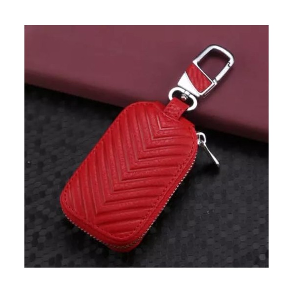 UCCKEYI Car Key Chain Bag Leather Smart Key Holder Cover