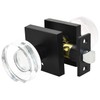 Nuk3y Nova Door Knob Crystal Glass Round (Privacy, Matte Black)