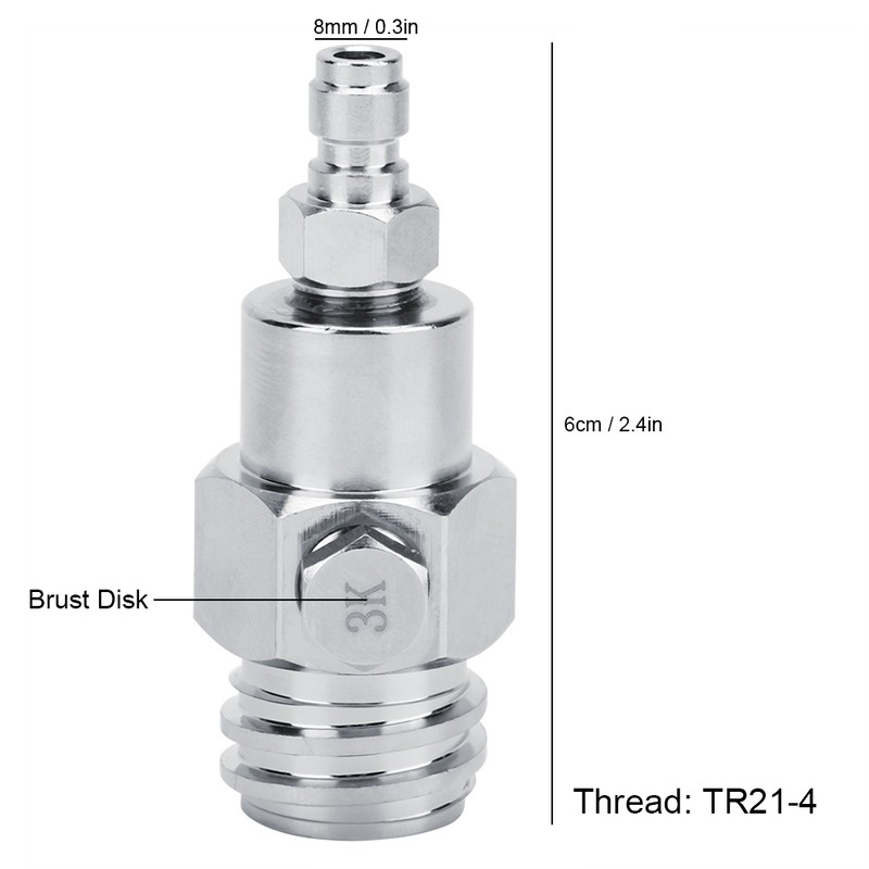 TR21-4 External CO2 Tank Adapter Connector with 3K Burst Disk