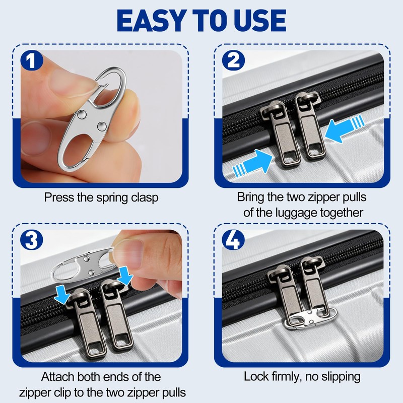 AgePlace 6 Pack Zipper Clips Anti Theft, Double Opening Zipper