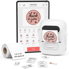 MARKLIFE Label Maker Machine with Tape Barcode Label Printer - Mini Portable Bluetooth Thermal Labeler, Easy to Use for Small Business Home Office Address Clothing Jewelry Retail Barcode