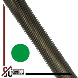 Threaded Rod, M8 x 1000 mm, Pack of 2, DIN 976 / DIN 975, Stainless Steel A2 V2A, SC976 SC-Normteile