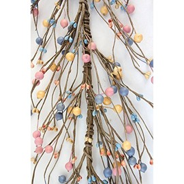 Evron International AR51 Primitive Pip and Holly Berry Garland in Blue, Peach and Yellow