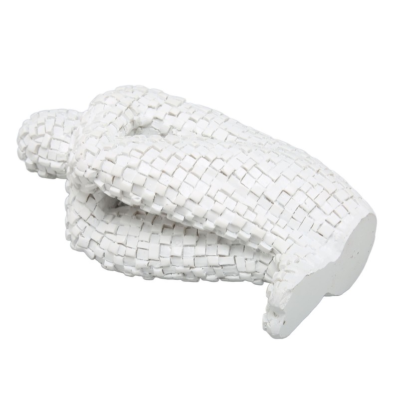 Abstract Mosaic Sculpture White Resin Eco Friendly Bookend Function Thinker