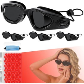 4 Gafas Protectoras para Camas de Bronceado, Gafas de protección Ocular para luz LED (Negro)