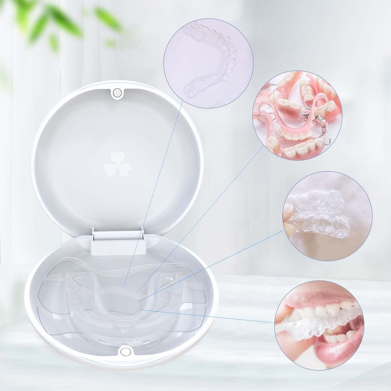 ZIZNBA (2 Pack) Retainer Case,Solid Orthodontic Retainer Case-White