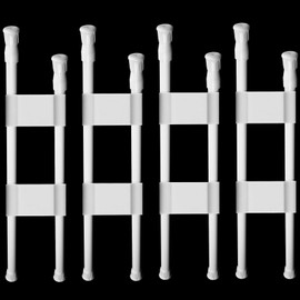 Zubebe 4 Pcs Double RV Refrigerator Bar Adjustable Spring Tension Fridge Rod RV Fridge Bars RV Refrigerator Accessories to Hold Drinks in Place Avoid Spills Extendable(White, 9.8-15.7 Inch)