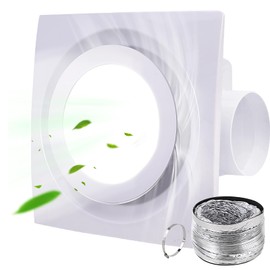 FEITON Bathroom Fan with Light Exhaust Fan Ceiling Mount Vent Fan Light Combo, 30W, 110V, 110 CFM 1.0 Sones, Square Quiet Ventilation Fan with LED Light