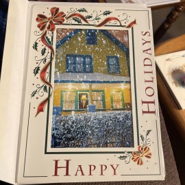 One A Christmas Story House Photo Insert Holiday Card Snow Falling Leg Lamp Fun