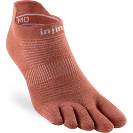 Injinji Run Lightweight No-Show Rust, M, brown