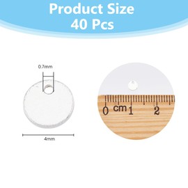 DICOSMETIC 40Pcs 4mm 925 Sterling Silver Round Stamping Blanks Engravable Coin Disc DIY Craft Jewellery Blank with Holes for Necklace Bracelet Earring Jewelry Making