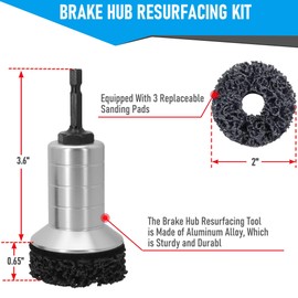 TEOFix Wheel Hub Cleaning Kit,Brake Hub Cleaning Kit Includes 3 Pads,Holder and Adapter,Fits Power Drill or 1/2" Impact Driven Wrenches