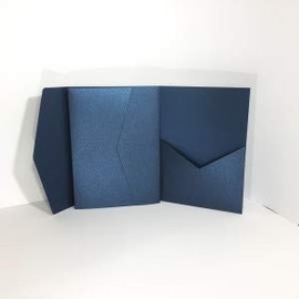 Pearlescent Navy 5x7" 300GSM Pocketfolds, Envelopes Included(Pack of 10,25,50,60,100)
