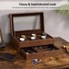 BEWISHOME Watch Box for Men, 12-Slot Watch Case, 2-Layer Watch