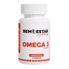 Omega 3 Aceite de Salmón | 45 Cápsulas Softgel | 1000mg por Cápsula | EPA + DHA | Bemestar Wellness