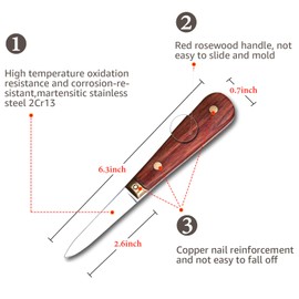 SPEENSUN Oyster Shucking Knife Set - 2 Knife and 1 Glove XL, Not Easy to Break or Bend, More Secure with Glove
