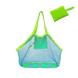 GeekerChip Large Beach Toy Bag, Sand Toy Bag, Beach Bag, Beach Toy, Storage Bag for Beach Toys, Reusable, Foldable for Water Toy, Holiday (Blue)