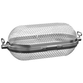 MixRBBQ Rotisserie Basket Grill Accessories, Stainless Steel Rotisserie Baskets for Napoleon Outdoor Grill, Universal Fits for Kabobs French Fries Veggies Fits
