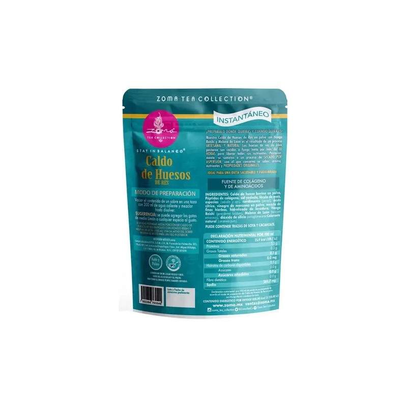 2 Pack Caldo De Huesos De Res En Polvo Zoma