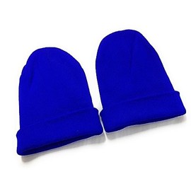 Caprilite 2 x Children's Kids Boys Girls Unisex Winter Knitted Beanie School Hat (Pair) UK (Royal Blue)