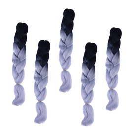 Beavorty 5pcs african wig braid Synthetic Braids hair Synthetic Braiding Hair color wig braid wig Fake Braid for Girls High temperature chemical fiber yaka silk giant hair accessories