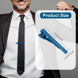 PATIKIL Tie Clip for Men, Necktie Bar Pinch Clips with Gift Box for Regular Ties Wedding Business Valentine's Day Father's Day Anniversary, Dark Blue