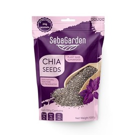 Seba Garden Premium Nutrient Rich - Raw Black Chia Seeds 1kg (2.2lb) with 5g Protein and 10g Fibre for Salads, Yoghurt and Smoothies, GMO Free, Vegan, Gluten Free, Keto and Paleo
