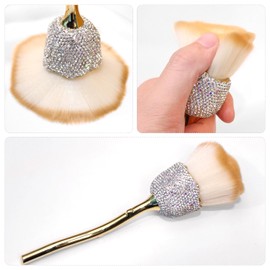DANNEASY 1pc Rose Makeup Brushes Nail Dust Brush Powder Cleaner Brushes Soft Brush Acrylic Nail Arts Manicure Nail Polish Brush Manicure Design Tools