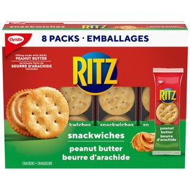 RITZ Peanut Butter Cracker Snackwiches, Filling Made With Real Peanut Butter, 312 g (Pack of 8)