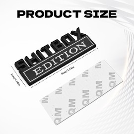 Lyxheth 2PCS Shitbox Edition Emblems, Car Exterior Emblems Badges, Car 3D Letter Badge Sticker Decal with Adhesive, Decorative Accessory Shitbox Edition Badge Universal for Cars (Black and White)