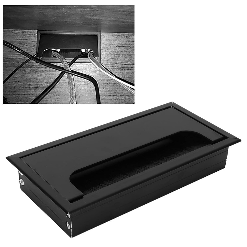 Garosa Cable Hole Cover Wire Hole Cap Metal Rectangle Desk