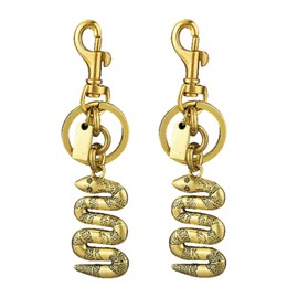 LSBDJDL Cute Snake Keychain Car Accessories Key Clip Bag Charms Purse Charm For Handbags Keychain For Women (gold)