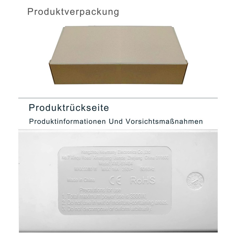 NEUVIELE Multiple Socket 2-6 Way Power Strip Individually Switchable Child